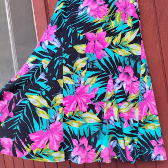 ATTITUDES BY RENEE | Tropical Sleeveless Fit-And-Flare Pullover Maxi Dress XSP - Picture 5 of 11